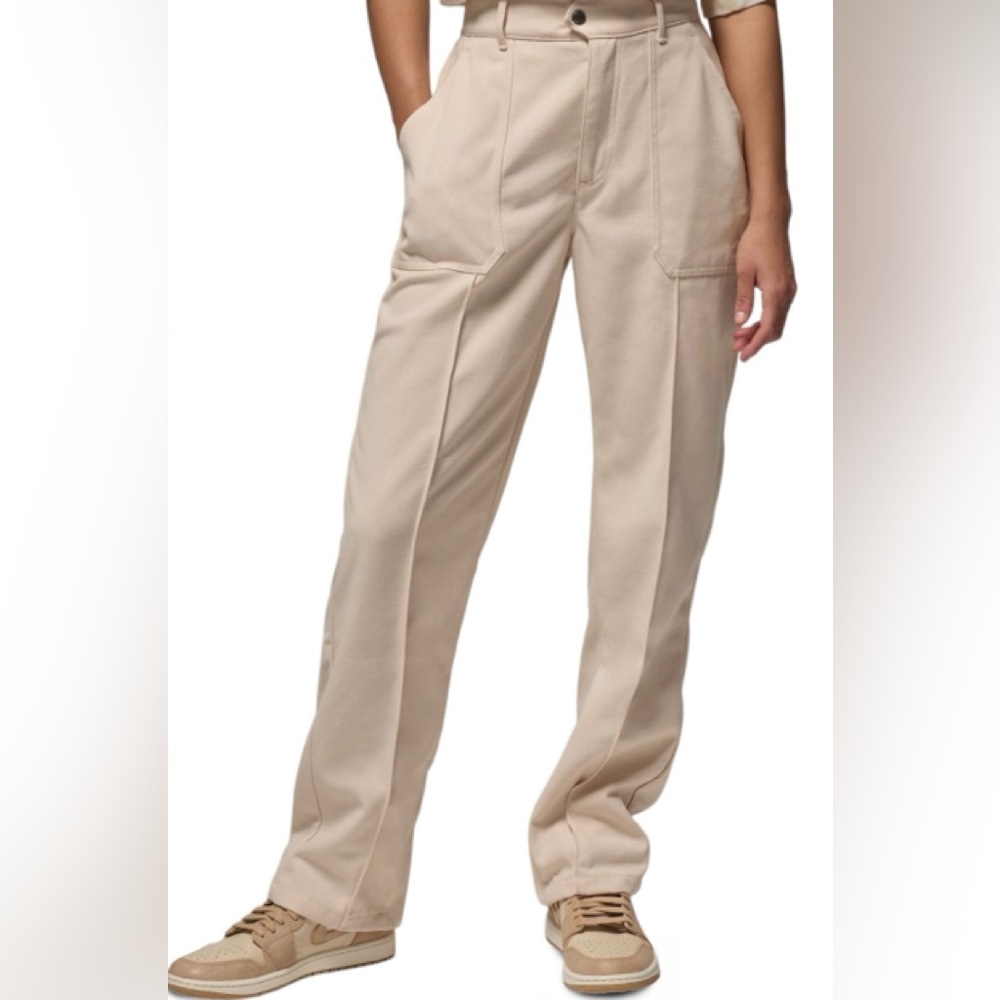 New Nike Jordan Twill Tan Straight Leg Pants Small $110 Rt